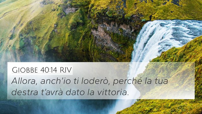 Giobbe 40:14 RIV 4K Wallpaper - Allora, anch’io ti loderò, perché la tua - 4K Wallpaper Bible Verse