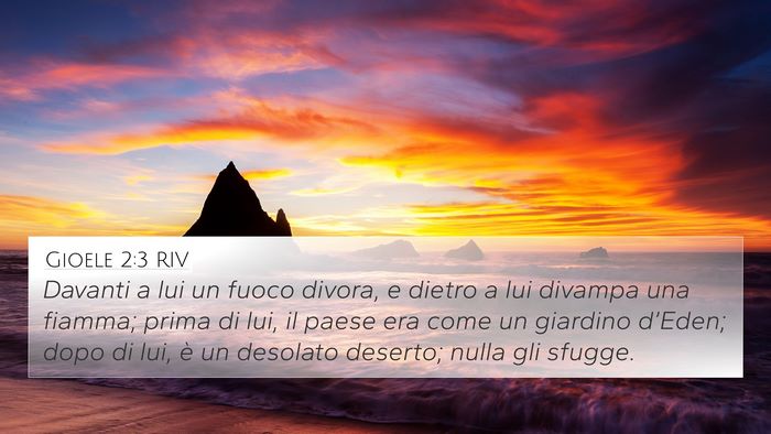 Gioele 2:3 RIV Bible Verse Image