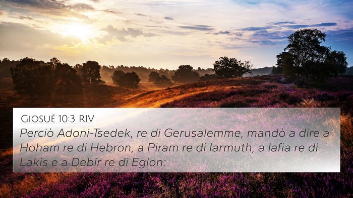 Giosué 10:3 RIV Bible Verse Image