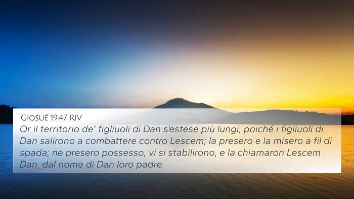 Giosué 19:47 RIV Bible Verse Image
