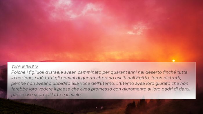 Giosué 5:6 RIV Bible Verse Image