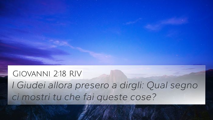 Giovanni 2:18 RIV Bible Verse Image