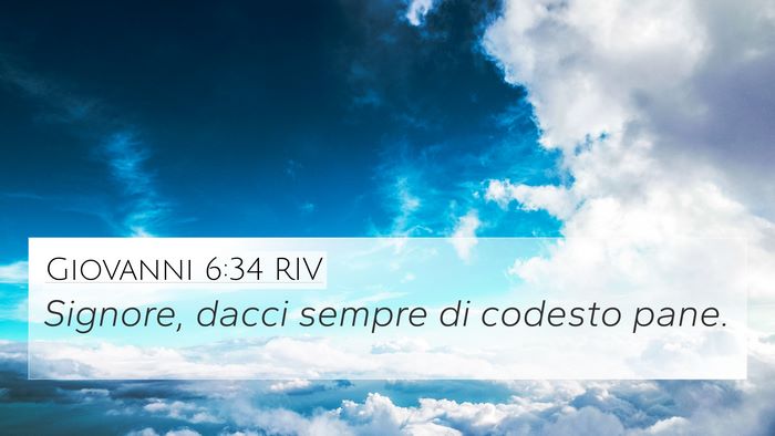 Giovanni 6:34 RIV Bible Verse Image