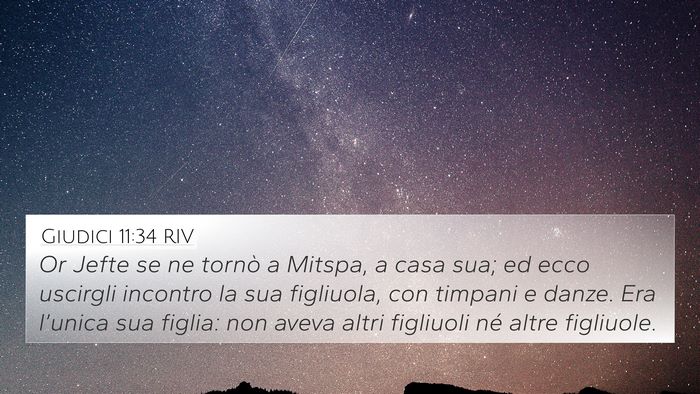 Giudici 11:34 RIV Bible Verse Image