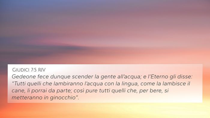 Giudici 7:5 RIV 4K Wallpaper - Gedeone fece dunque scender la gente all’acqua; - 4K Wallpaper Bible Verse