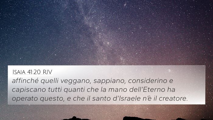 Isaia 41:20 RIV Bible Verse Image