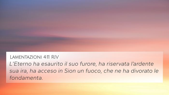 Lamentazioni 4:11 RIV Bible Verse Image