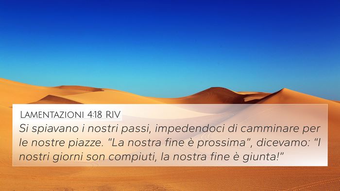 Lamentazioni 4:18 RIV Bible Verse Image