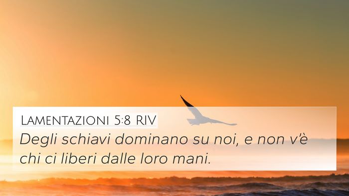 Lamentazioni 5:8 RIV 4K Wallpaper - Degli schiavi dominano su noi, e non v’è chi - 4K Wallpaper Bible Verse