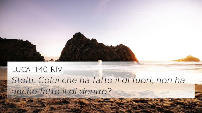 Luca 11:40 RIV 4K Wallpaper - Stolti, Colui che ha fatto il di fuori, non ha - 4K Wallpaper Bible Verse