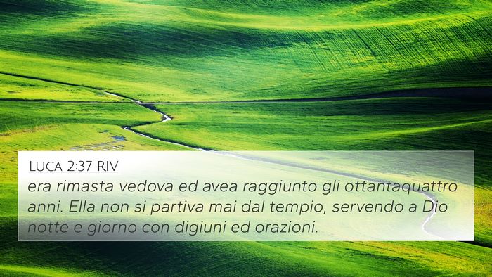 Luca 2:37 RIV Bible Verse Image