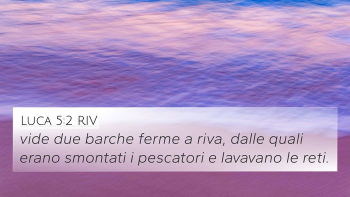 Luca 5:2 RIV 4K Wallpaper - vide due barche ferme a riva, dalle quali erano - 4K Wallpaper Bible Verse