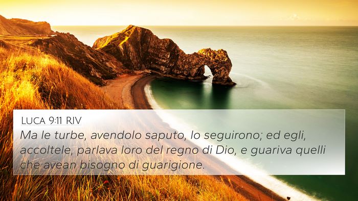 Luca 9:11 RIV Bible Verse Image