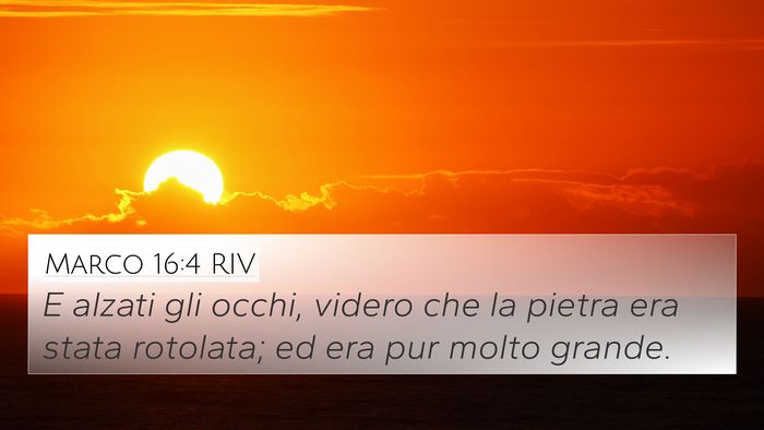 Marco 16:4 RIV 4K Wallpaper - E alzati gli occhi, videro che la pietra era - 4K Wallpaper Bible Verse