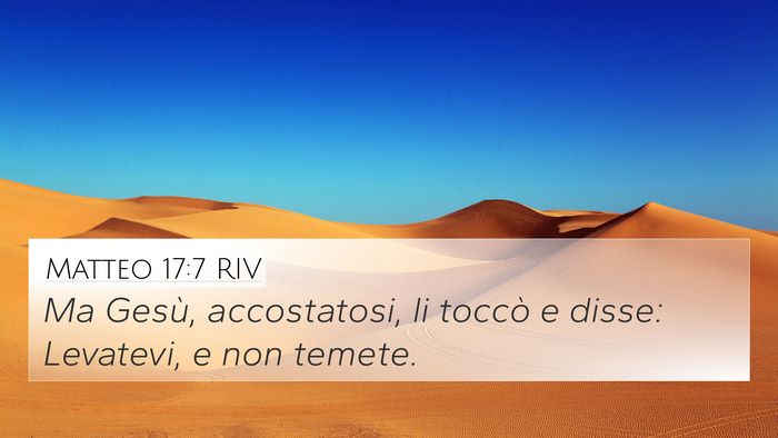 Matteo 17:7 RIV 4K Wallpaper - Ma Gesù, accostatosi, li toccò e disse: - 4K Wallpaper Bible Verse