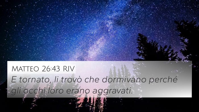 Matteo 26:43 RIV 4K Wallpaper - E tornato, li trovò che dormivano perché gli - 4K Wallpaper Bible Verse