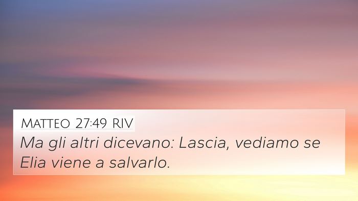 Matteo 27:49 RIV 4K Wallpaper - Ma gli altri dicevano: Lascia, vediamo se Elia - 4K Wallpaper Bible Verse