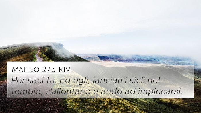 Matteo 27:5 RIV 4K Wallpaper - Pensaci tu. Ed egli, lanciati i sicli nel tempio, - 4K Wallpaper Bible Verse