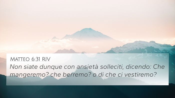 Matteo 6:31 RIV Bible Verse Image
