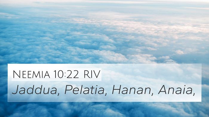 Neemia 10:22 RIV Bible Verse Image