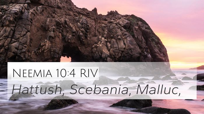 Neemia 10:4 RIV 4K Wallpaper - Hattush, Scebania, - 4K Wallpaper Bible Verse