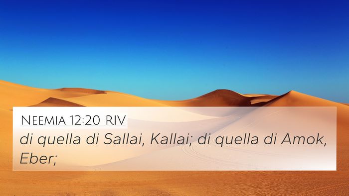 Neemia 12:20 RIV 4K Wallpaper - di quella di Sallai, Kallai; di quella di Amok, - 4K Wallpaper Bible Verse
