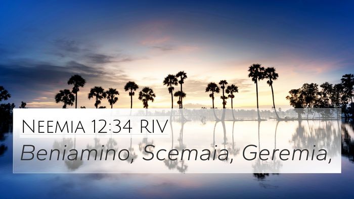 Neemia 12:34 RIV 4K Wallpaper - Beniamino, Scemaia, - 4K Wallpaper Bible Verse