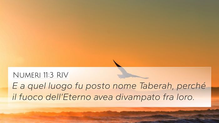 Numeri 11:3 RIV 4K Wallpaper - E a quel luogo fu posto nome Taberah, perché il - 4K Wallpaper Bible Verse