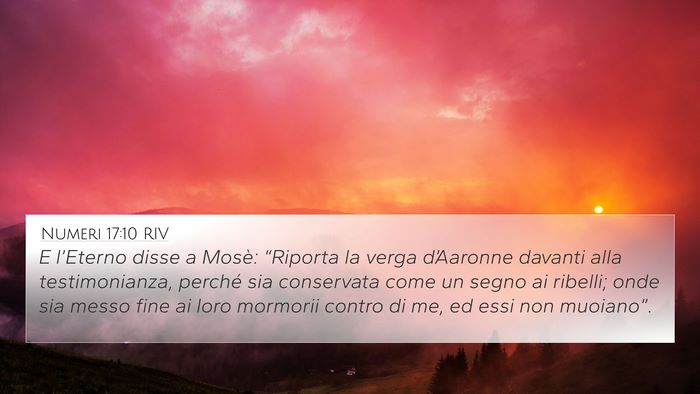 Numeri 17:10 RIV Bible Verse Image