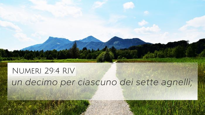 Numeri 29:4 RIV 4K Wallpaper - un decimo per ciascuno dei sette - 4K Wallpaper Bible Verse