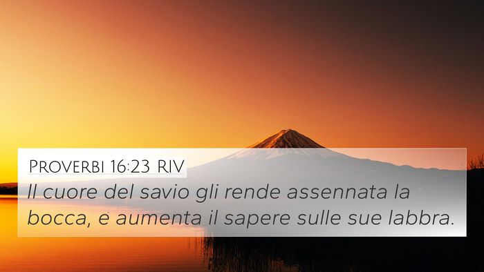 Proverbi 16:23 RIV Bible Verse Image