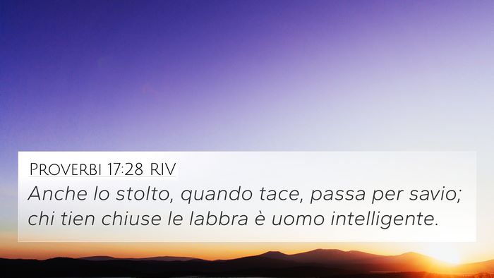 Proverbi 17:28 RIV Bible Verse Image