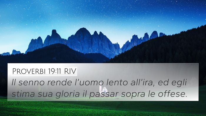 Proverbi 19:11 RIV 4K Wallpaper - Il senno rende l’uomo lento all’ira, ed egli - 4K Wallpaper Bible Verse