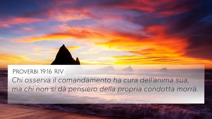 Proverbi 19:16 RIV 4K Wallpaper - Chi osserva il comandamento ha cura dell’anima - 4K Wallpaper Bible Verse