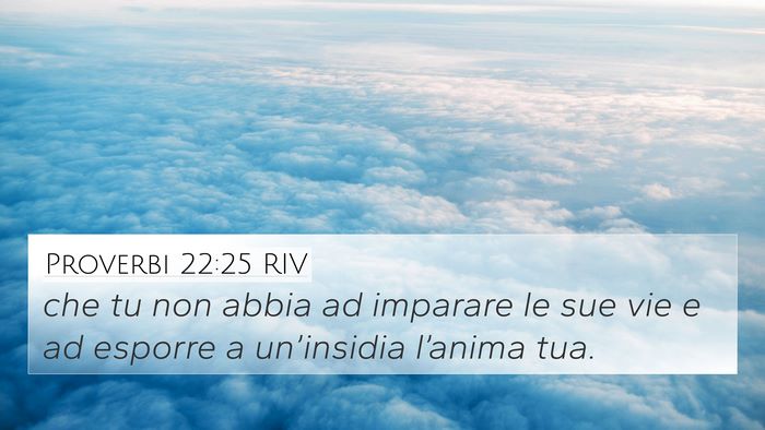 Proverbi 22:25 RIV 4K Wallpaper - che tu non abbia ad imparare le sue vie e ad - 4K Wallpaper Bible Verse
