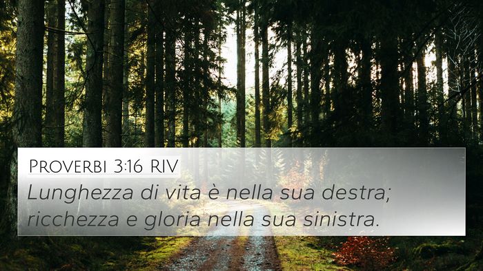 Proverbi 3:16 RIV Bible Verse Image