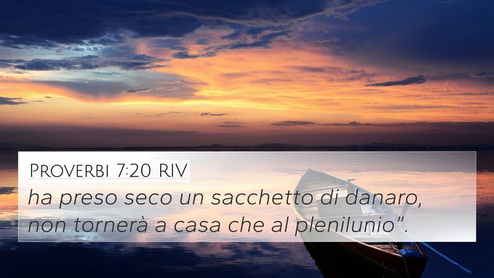 Proverbi 7:20 RIV 4K Wallpaper - ha preso seco un sacchetto di danaro, non - 4K Wallpaper Bible Verse