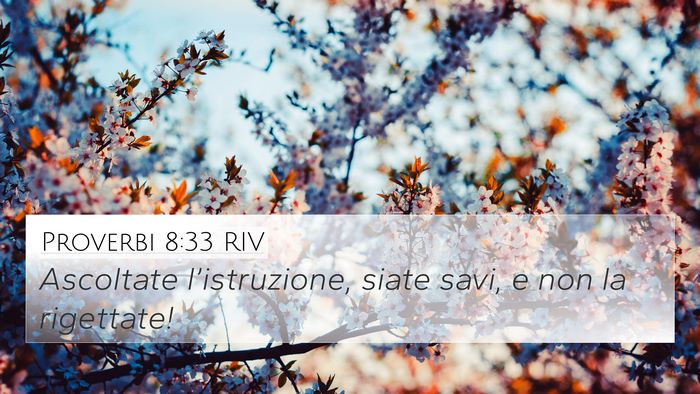Proverbi 8:33 RIV Bible Verse Image