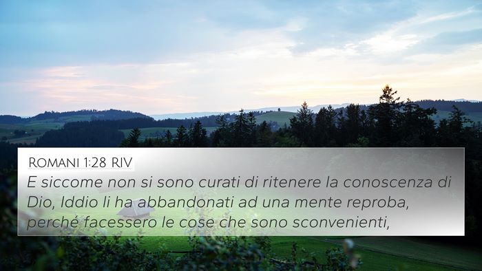 Romani 1:28 RIV Bible Verse Image