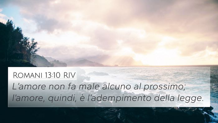 Romani 13:10 RIV Bible Verse Image
