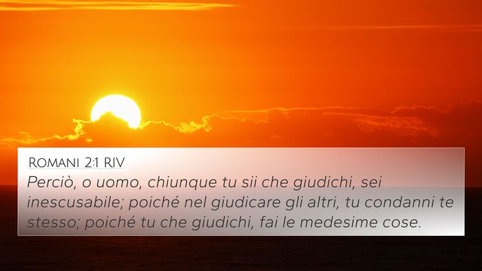 Romani 2:1 RIV Bible Verse Image
