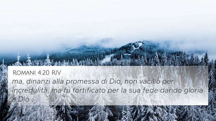 Romani 4:20 RIV Bible Verse Image