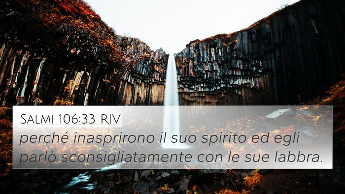 Salmi 106:33 RIV Bible Verse Image