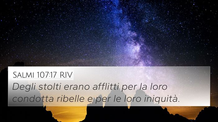 Salmi 107:17 RIV Bible Verse Image