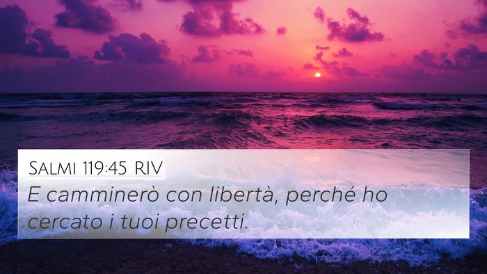 Salmi 119:45 RIV 4K Wallpaper - E camminerò con libertà, perché ho cercato i - 4K Wallpaper Bible Verse