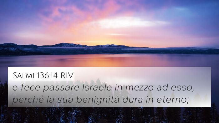 Salmi 136:14 RIV 4K Wallpaper - e fece passare Israele in mezzo ad esso, perché - 4K Wallpaper Bible Verse
