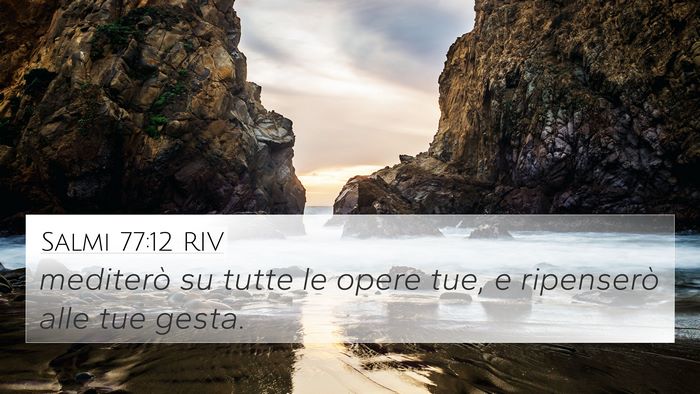 Salmi 77:12 RIV 4K Wallpaper - mediterò su tutte le opere tue, e ripenserò - 4K Wallpaper Bible Verse
