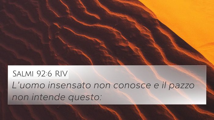 Salmi 92:6 RIV Bible Verse Image