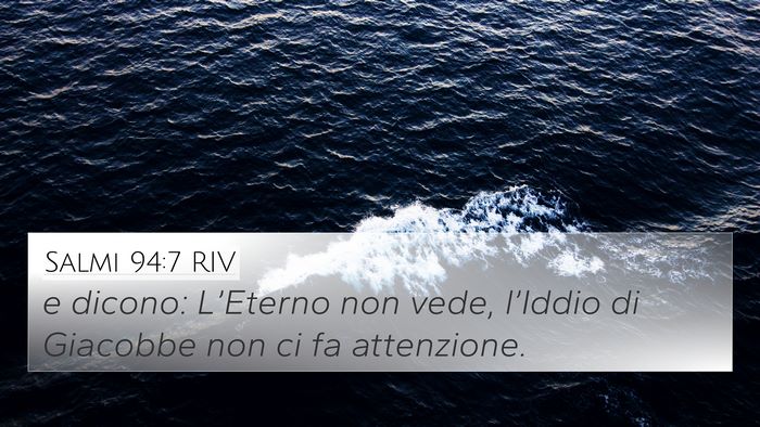 Salmi 94:7 RIV Bible Verse Image