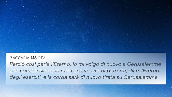 Zaccaria 1:16 RIV Bible Verse Image